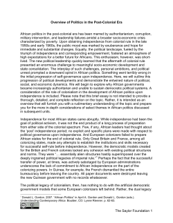 Overview of Politics in the Post