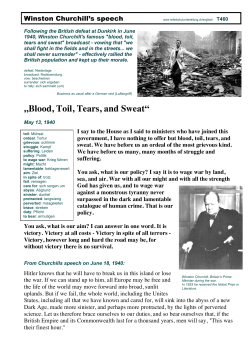 Blood, Toil, Tears, and Sweat - Mittelschulvorbereitung Englisch