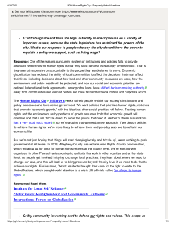 Pittsburgh Human Rights City Frequently Asked Questions
