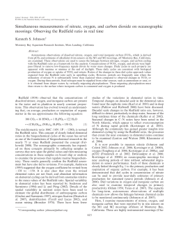 Johnson, Kenneth S. Simultaneous measurements of nitrate, oxygen