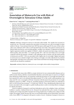 Association of Motorcycle Use with Risk of Overweight in Taiwanese