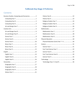 Curriculum Key Stage 3