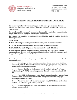 ANOTHER SET OF CALCULATIONS FOR FERTILIZER