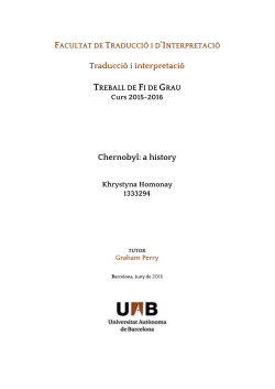Traducci&oacute; i interpretaci&oacute; Chernobyl: a history