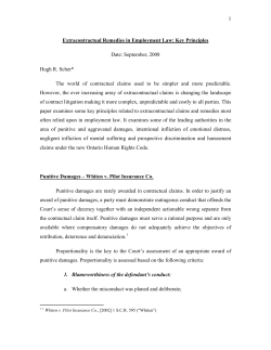 Extracontractual Remedies in Employment Law: Key