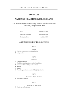 (General Medical Services Contracts