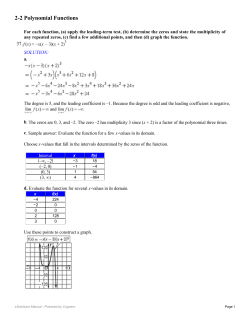 2-2 Polynomial Functions page 104 37-41 odd 55