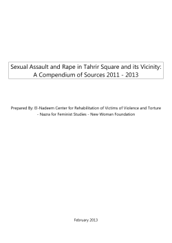 Sexual Assault and Rape in Tahrir Square and its Vicinity: A