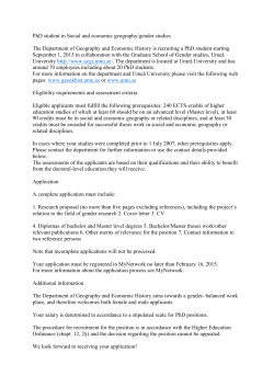 PhD student in Social and economic geography/gender studies The