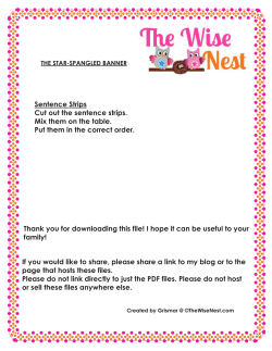 Star Spangled Banner Sentence Strips