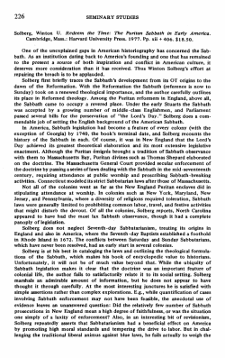 Redeem the Time: The Puritan Sabbath in Early America