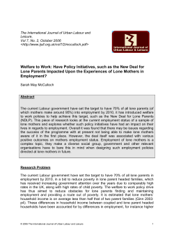 Have Policy Initiatives, such as the New Deal for Lone Parents