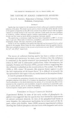 THE NATURE OF ALKALI CARBONATE APATITES Dar