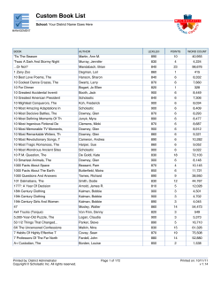 Custom Book List - Covina-Valley Unified School District