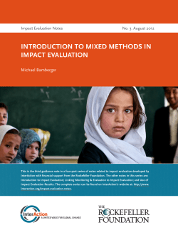 Introduction to Mixed Methods in Impact Evaluation