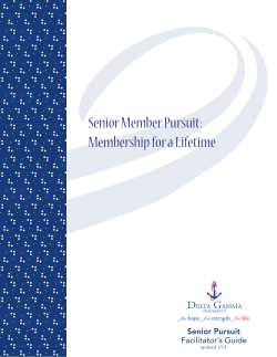 Senior Member Pursuit: Membership for a Lifetime Senior Member