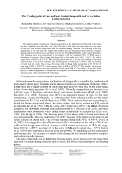 The freezing point of raw and heat treated sheep milk and its