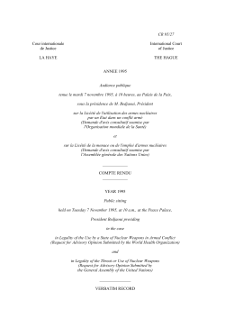 CR 95/27 Cour internationale International Court de Justice of