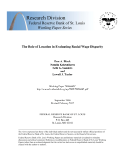 The Role of Location in Evaluating Racial Wage Disparity