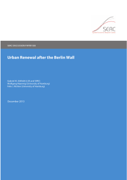 Urban Renewal after the Berlin Wall