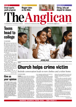 March - The Diocese of Toronto - the Anglican Church of Canada