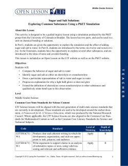 Sugar and Salt Solutions with PhET Simulation