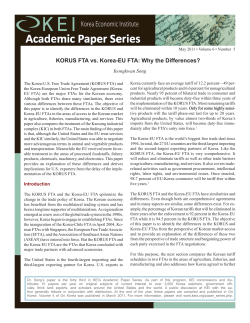 KORUS FTA vs. Korea-EU FTA: Why the Differences?