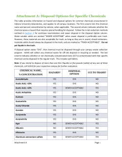 Disposal Options for Specific Chemicals - Protect IU