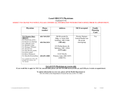 Local OB/GYN Physicians - Wicomico County Health Department