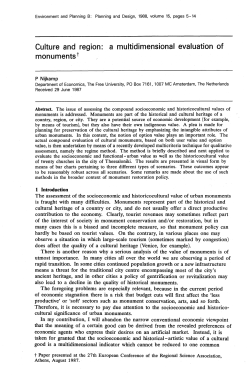 Culture and region: a multidimensional evaluation of monuments1^