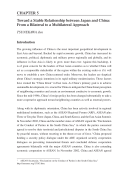 Toward a Stable Relationship between Japan and China: From a