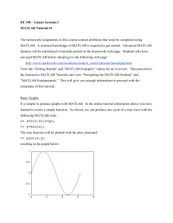 MATLab Tutorial #1