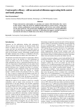 Contraceptive efficacy - still an unresolved