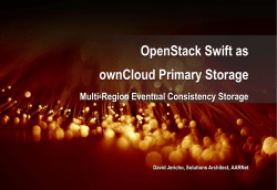 OpenStack Swift as ownCloud Primary Storage