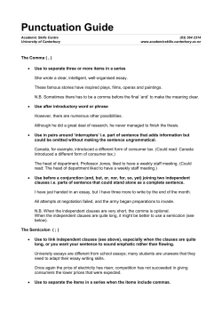Punctuation Guide - University of Canterbury