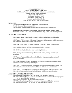 curriculum vita - Michigan Ross