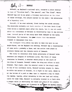 BEOWULF Beowulf, as England`s national epic
