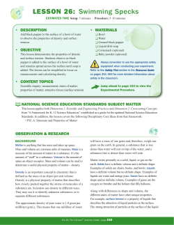 LESSON 26: Swimming Specks