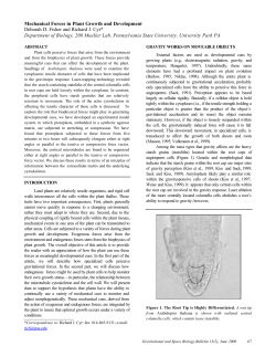 Mechanical Forces in Plant Growth and Development Deborah D