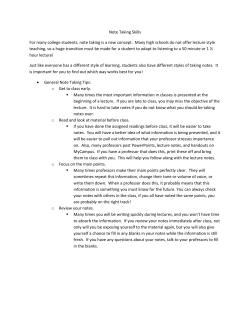 Note Taking Skills
