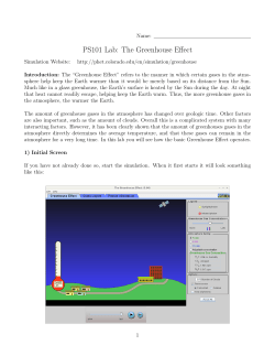 PS101 Lab: The Greenhouse Effect