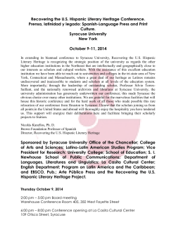 Tentative Panels - Arte Publico Press