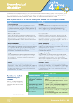 Neurological disability - Leading Learning 4 All