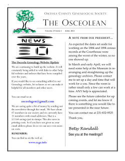 Spring 2011 - Osceola County Genealogical Society