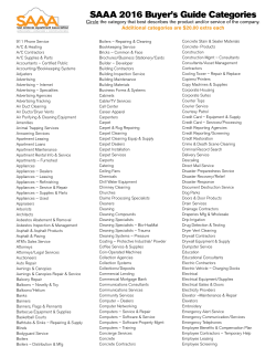 SAAA 2016 Buyer`s Guide Categories