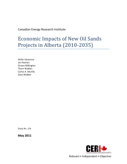 Economic Impacts of New Oil Sands Projects in Alberta (2010