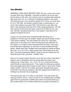 Tara Kilcullen WARNING LONG RACE REPORT POST: By now