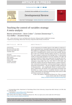 Teaching the control-of-variables strategy: A meta