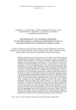 heterogeneity of antibody response to mycobacterial antigens in