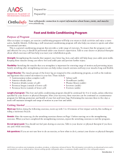 Foot and Ankle Conditioning Program